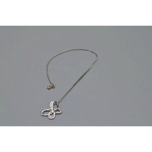 Sterling Silver Butterfly Necklace 925 Stamped 19" Chain Charm Jewelers 3.6 Gram
